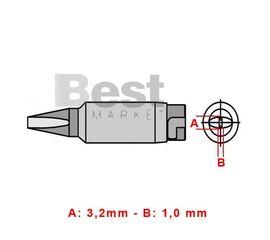 HT## Μύτη με μακρύ ρύγχος για κολλητήρια Weller LR-82/FE-80