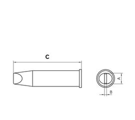 XHT ## Μύτη με πλατύ ρύγχος για στελέχη Weller WXP-200/WP-200