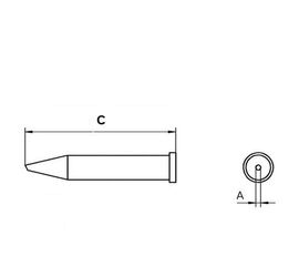 XT ## Μύτη στρογγυλή με φάλτσο για στελέχη Weller WXP-120/WP120
