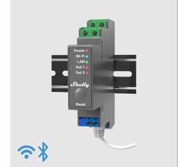 Shelly Pro 2-Smart Ρελλέ Ράγας 2 Κανάλια 16Α WIFI, LAN, Bluetooth
