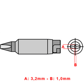 HT## Μύτη με πλατύ ρύγχος για κολλητήρια Weller LR-82/FE-80