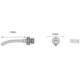 R08 Μύτη στρογγυλή μακριά με κλίση για στελέχη θερμού αέρα Weller HAP-1/HAP-200/WXHAP-200