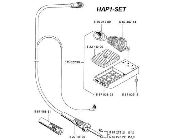 HAP-1-SET Weller Στέλεχος HAP-1 με βάση στήριξης WDH-30