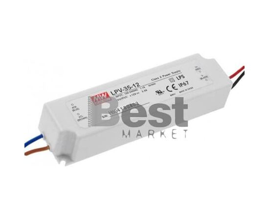 LPV-35-12 Αδιάβροχο Τροφοδοτικό Meanwell 12V / 36W