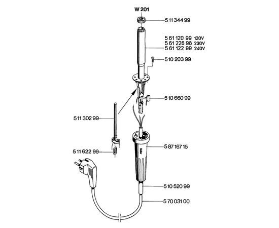 W-201 Κολλητήρι χειρός 220V Weller