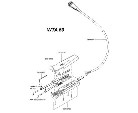 WTA-50 Στέλεχος κολλητήρι-τσιμπίδα Weller