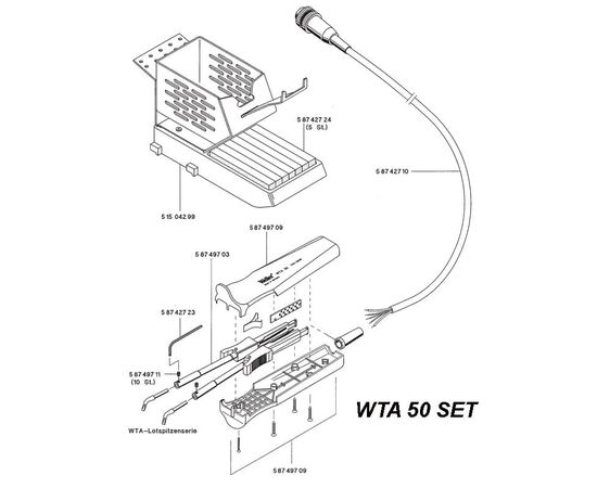 WTA-50-SET Weller Στέλεχος WTA-50 με βάση στήριξης AK-51