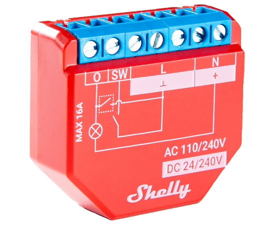 Shelly 1PM Plus - Συσκευή Αυτοματισμού (έως 16Α/3500W) με WIFI, Bluetooth και Μέτρηση Κατανάλωσης