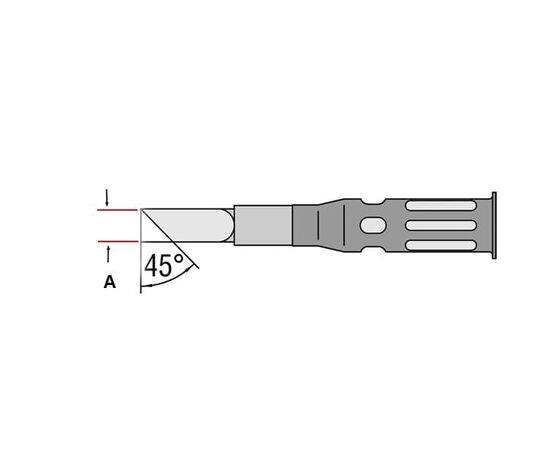 600106 Μύτη μαχαίρι με κλίση 45° για κολλητήρια Weller WP-60