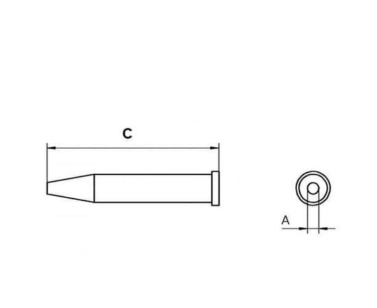 XT ## Μύτη κονική στομωμένη για στελέχη Weller WXP-120/WP120