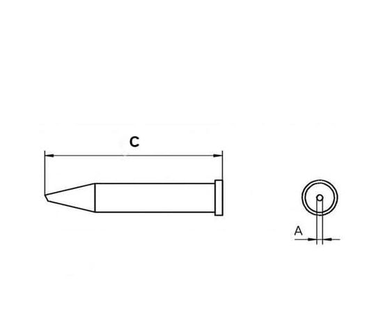 XT ## Μύτη στρογγυλή με φάλτσο για στελέχη Weller WXP-120/WP120