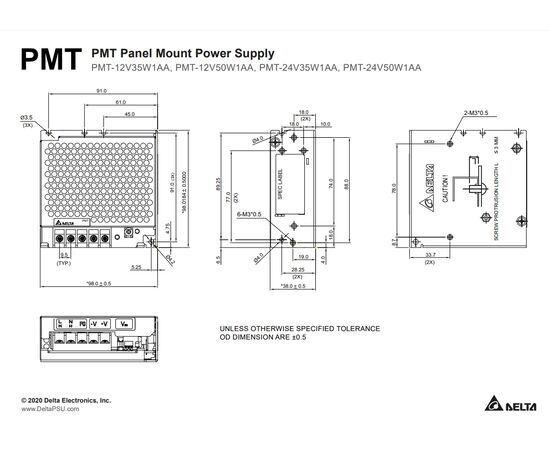 Τροδοφοτικό Delta 12V 50W - PMT-12V50W1AA - 5 Χρόνια Εγγύηση