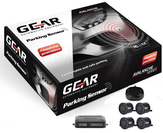 GEAR GR-PS41B 19'' Αισθητήρες Παρκαρίσματος (4 διαιρούμενα + ήχο) - Χρώμα Μαύρο