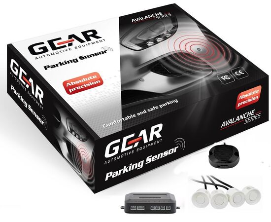 GEAR GR-PS41W 19'' Αισθητήρες Παρκαρίσματος (4 διαιρούμενα + ήχο) - Λευκό Χρώμα