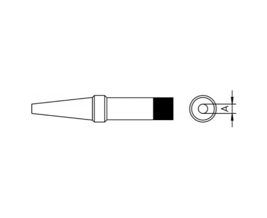 PT-O7 370°C 0,8 mm  Μύτη κωνική, μακριά και στομωμένη για κολλητήρια Weller TCPS, TCP-12 και TCP-24 [CLONE]